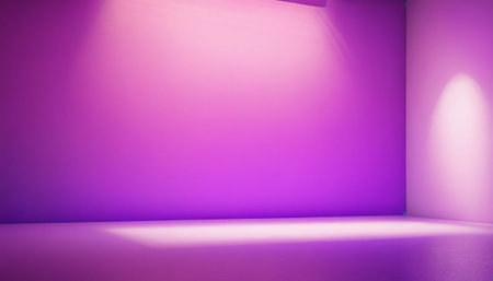 Purple studio room with purple wall and floor. 3d renderingの素材