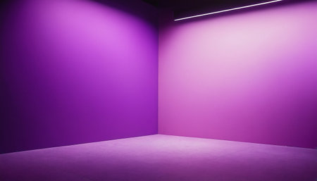 Purple studio background with empty wall and floor. 3d renderingの素材