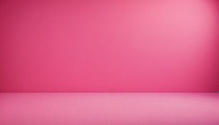 Empty room with pink wall and floor. Pink background. 3d renderingの素材