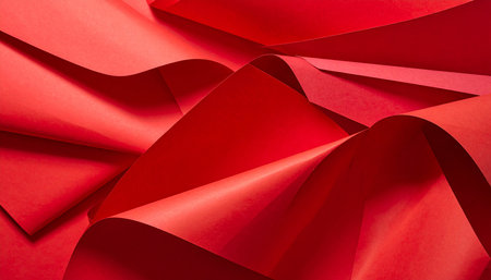 Red origami background. Abstract origami background. Red origami backgroundの素材