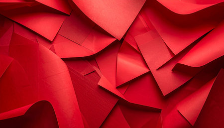 Red origami paper background with copy space for text or image.の素材