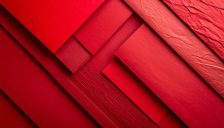 Abstract geometric background with red paper sheets. Red paper sheets texture.の素材