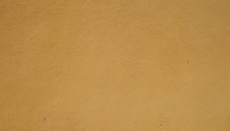 Texture of old rustic orange wall covered with yellow stuccoの素材