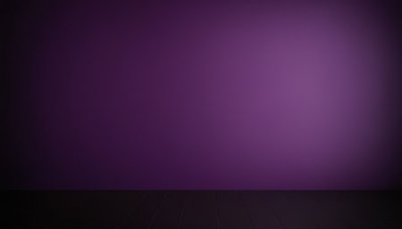 Empty purple room with wooden floor and purple wall. 3d renderingの素材
