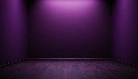 Purple wall and floor with spotlight - 3D Rendered imageの素材
