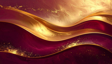 Abstract background with golden waves. 3d rendering, 3d illustration.の素材