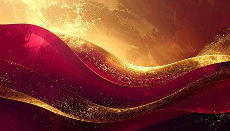 abstract background with golden waves. 3d rendering, 3d illustration.の素材