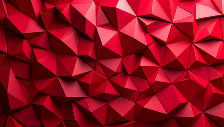 Abstract 3d rendering of red polygonal background. Futuristic polygonal design.の素材