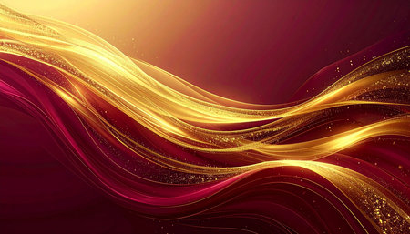Abstract background with golden curves. Vector illustration. Clip-art.の素材