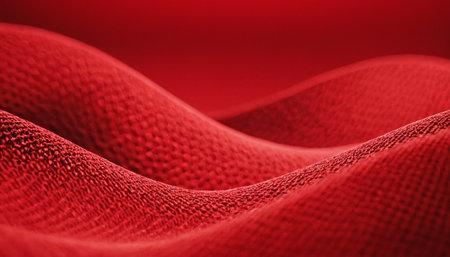 Close up of red fabric texture for background. Clipping path included.の素材