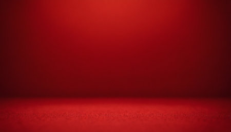 Red background with some smooth lines in it and a red floor.の素材