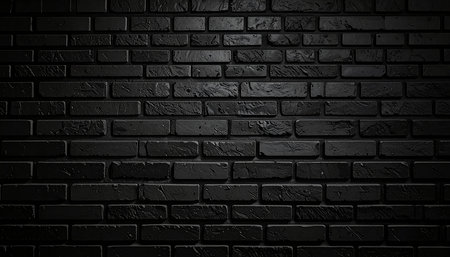 Black brick wall texture background. Black and white brick wall background.の素材