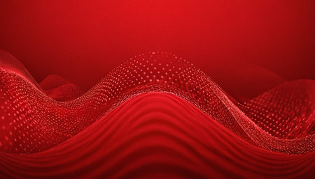 Abstract red wavy background. 3d rendering, 3d illustration.の素材