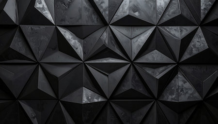 Abstract black and white geometrical background. 3d render illustrationの素材