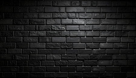 Black brick wall texture background. Black and white brick wall texture.の素材