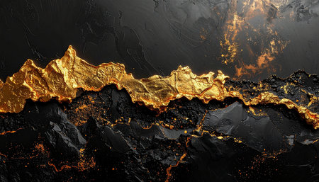 Luxury black and gold texture background. 3d render illustrationの素材