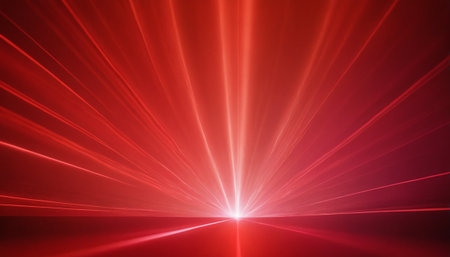abstract red background with some smooth lines in it and some rays in itの素材