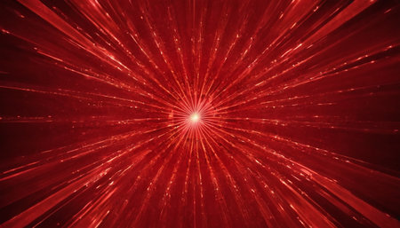 abstract red background with rays and bokeh - fractalの素材