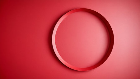 Red circle on a red background. Minimal style. 3d renderの素材