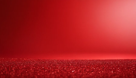 Red glitter background with copy space. Christmas and New Year concept.の素材