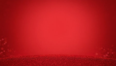 Red glitter bokeh abstract light background. Christmas and New Year concept.の素材