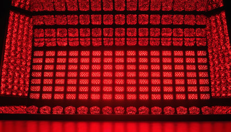 Red curtains in a theatre, close-up. Red curtains.の素材