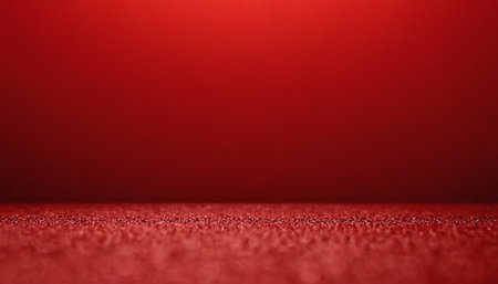 Red glitter background with copy space for your text or product display.の素材