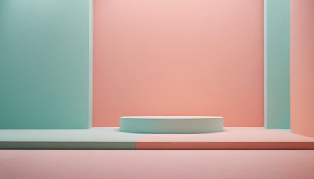 Minimalist abstract background, primitive geometrical figures, pastel colors, 3d renderの素材