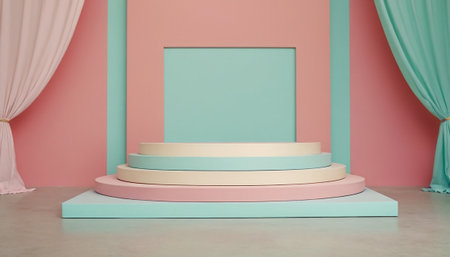 3d rendering of a podium for product presentation in a minimalistic styleの素材