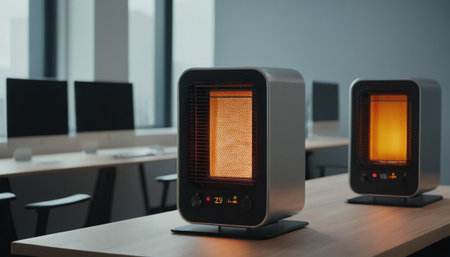 Modern computer monitors in the office. Front view. 3d renderingの素材