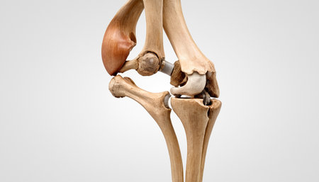 3D rendered Illustration of the skeletal system of the knee jointの素材