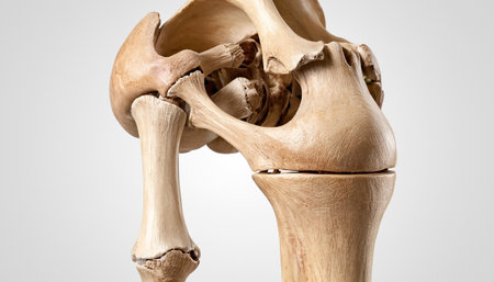 human skeleton anatomy - back view of the hip. 3D illustrationの素材
