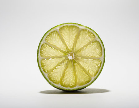 Sliced lime isolated on a white background. Studio shot.の素材