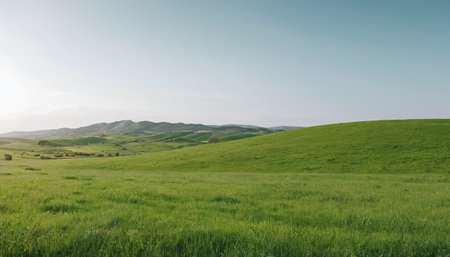Meadow in Tuscany, Italy. Panoramic viewの素材