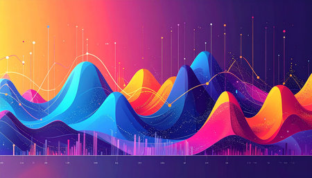 abstract background with colorful sound wave. vector illustration eps10の素材