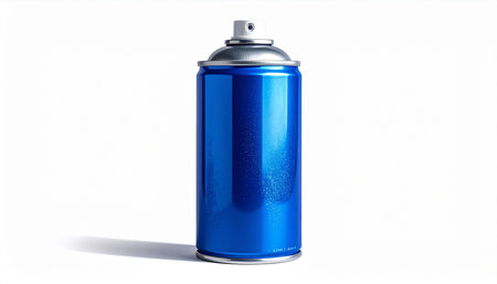 Spray paint can isolated on white background. 3D rendering.の素材