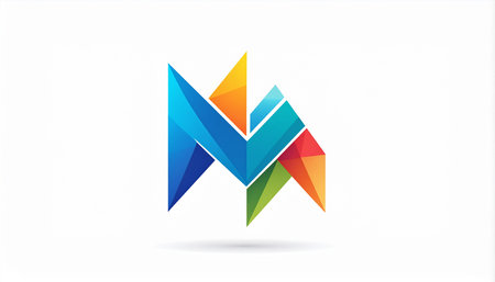 letter m colorful geometric 3d logo icon design template elements for your businessの素材