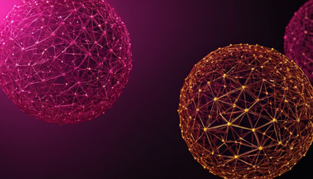 Abstract polygonal space low poly dark background with connecting dots and lines. Connection structure. 3d renderingの素材