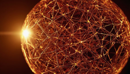 Abstract 3d rendering of sphere with connections. Futuristic background.の素材