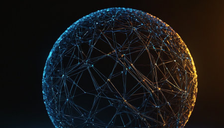 Global network connection sphere. 3d rendering, 3d illustration.の素材