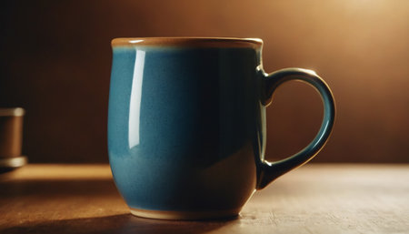 Coffee cup on a wooden table. Close-up.の素材