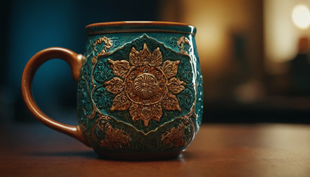 coffee cup on wooden table in coffee shop, vintage color toneの素材