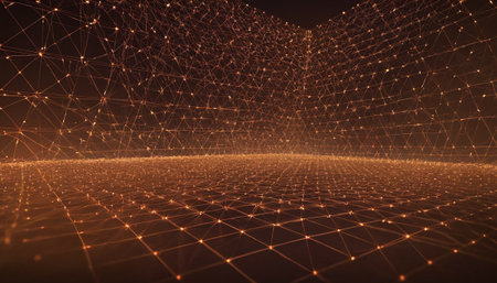 Abstract polygonal space low poly dark background with connecting dots and lines. Connection structure. 3d renderingの素材