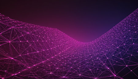 Abstract polygonal space low poly dark background with connecting dots and lines. Connection structure. 3d renderingの素材