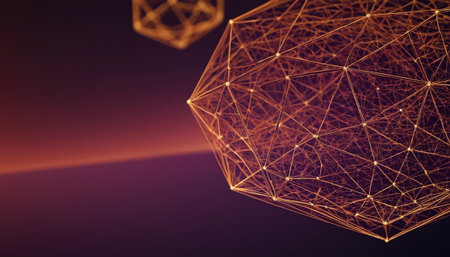 Abstract polygonal space low poly dark background with connecting dots and lines. Connection structure. 3d renderingの素材