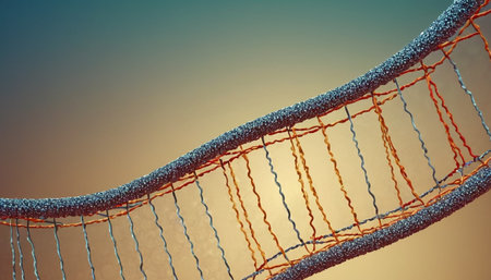 DNA helix structure. 3d illustration. Science and medical background.の素材