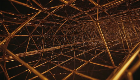 Abstract 3d rendering of chaotic structure. Futuristic background with polygonal shapes. Elegant background for business presentations.の素材