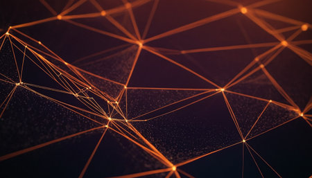 Abstract polygonal space low poly dark background with connecting dots and lines. Connection structure. 3d renderingの素材