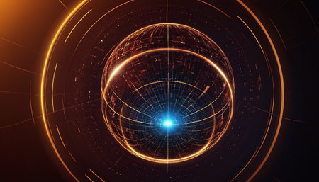 Futuristic HUD circle. Abstract technology background. Vector illustration.の素材