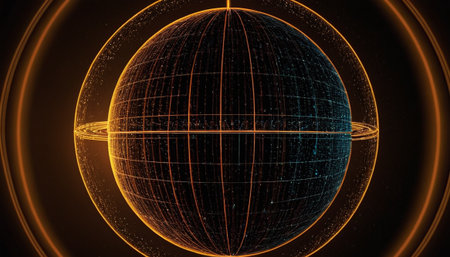 Globe with luminous lines and dots. 3d rendering.の素材